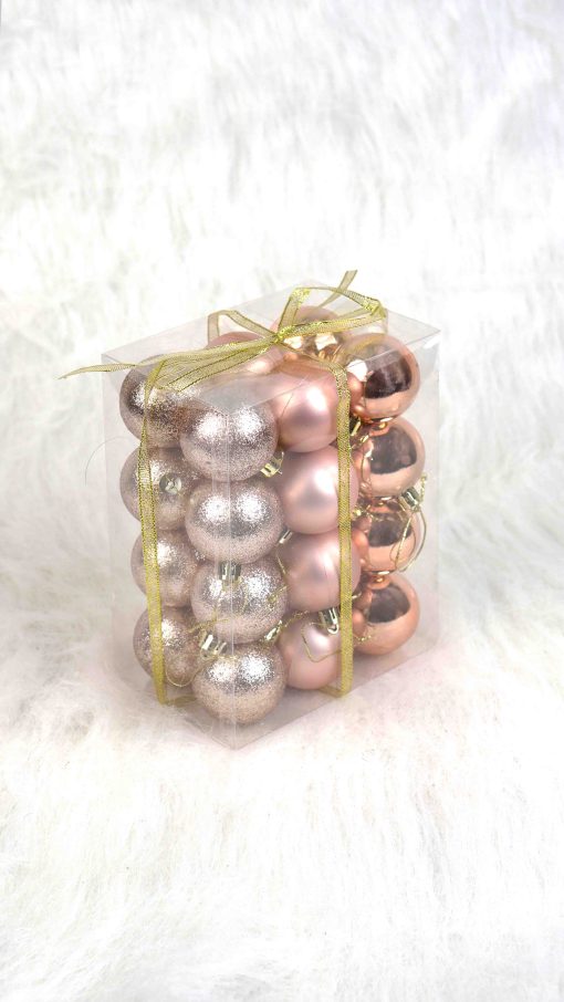 assorted rose gold luxury baubles