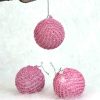 glittery pink baubles