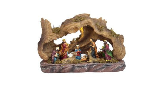 mini cave nativity set